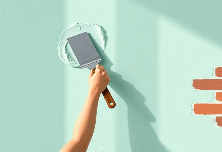 Application d'un enduit décoratif à la lisseuse sur un mur